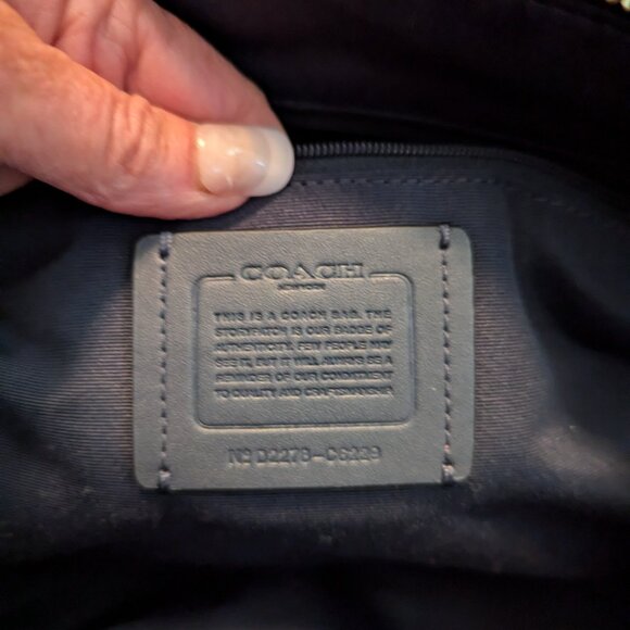 Coach Leather Handbag Casey Satchel C6229 Navy - Picture 12 of 14